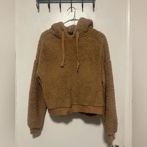Brown sherpa teddy hoodie